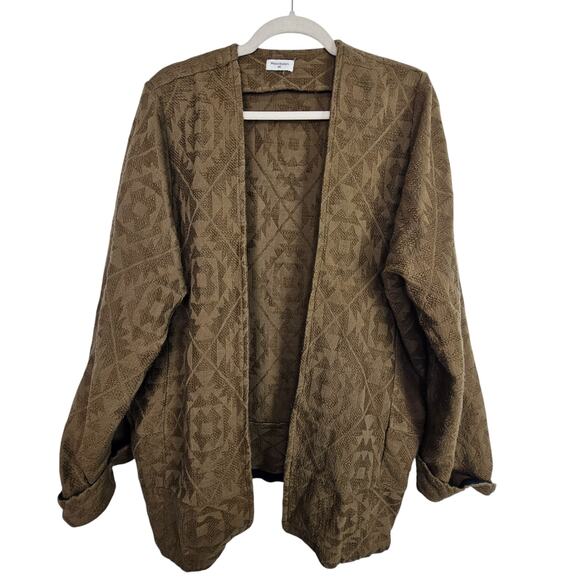 World Market Cardigan Sweater Boho Aztec Southwestern Ethnic Chocolate Brown OS - Picture 1 of 9